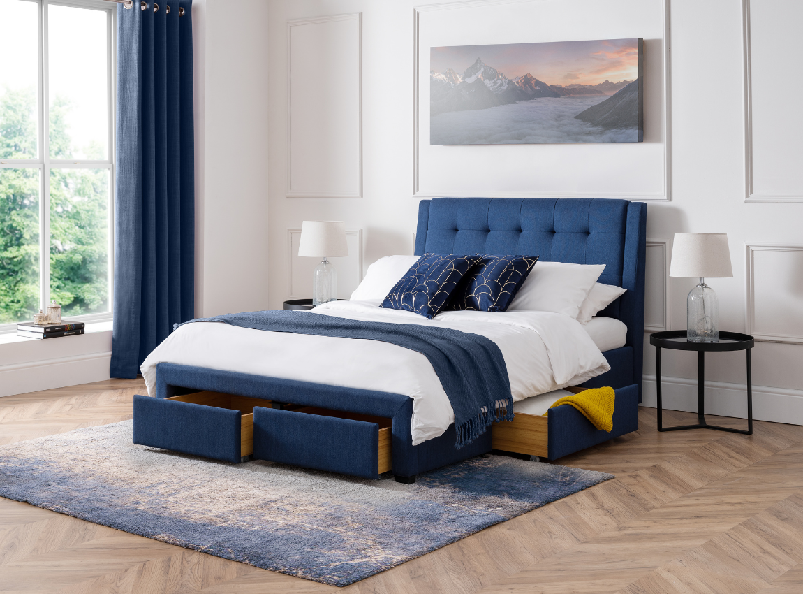 Fullerton 4 Drawer Superking Bed Blue