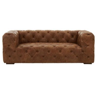 Hoxton Three Seat Tufted Leather Sofa