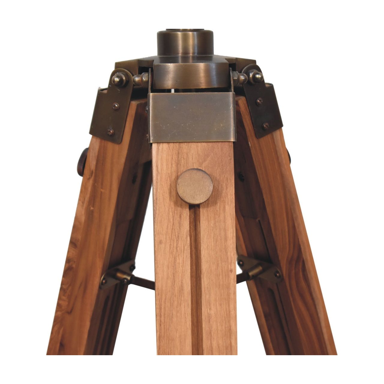 Brass Antique Tripod Fold Spotlight Floor Lamp - Living with Luxury