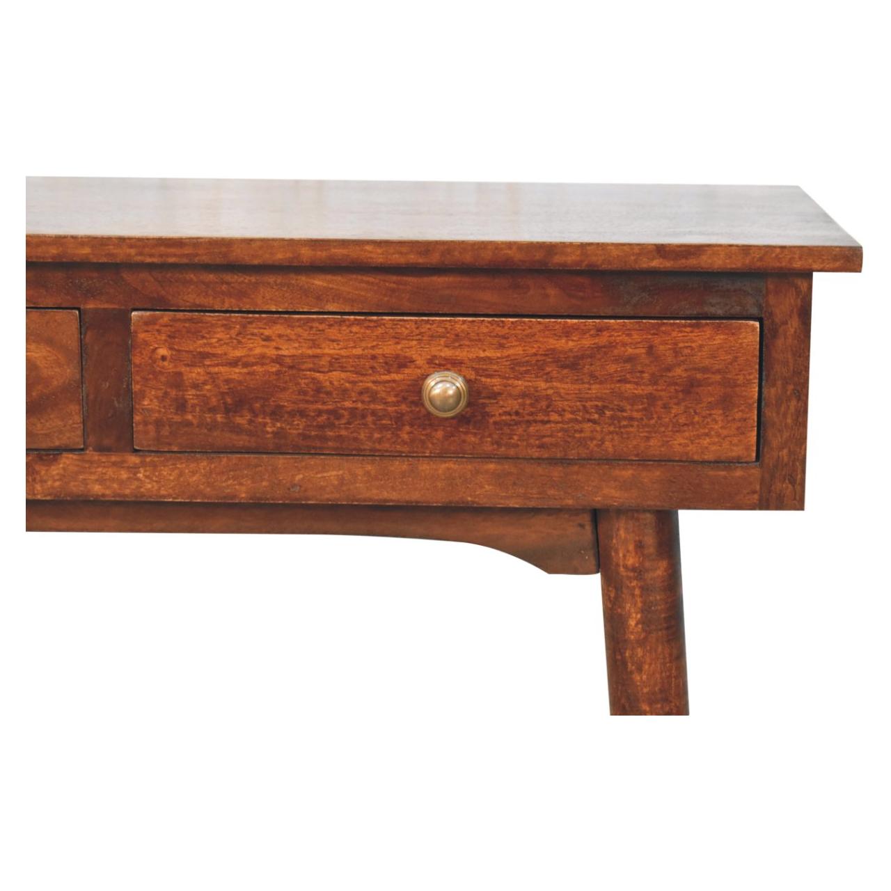 California Walnut Hallway 2 Drawer Console Table