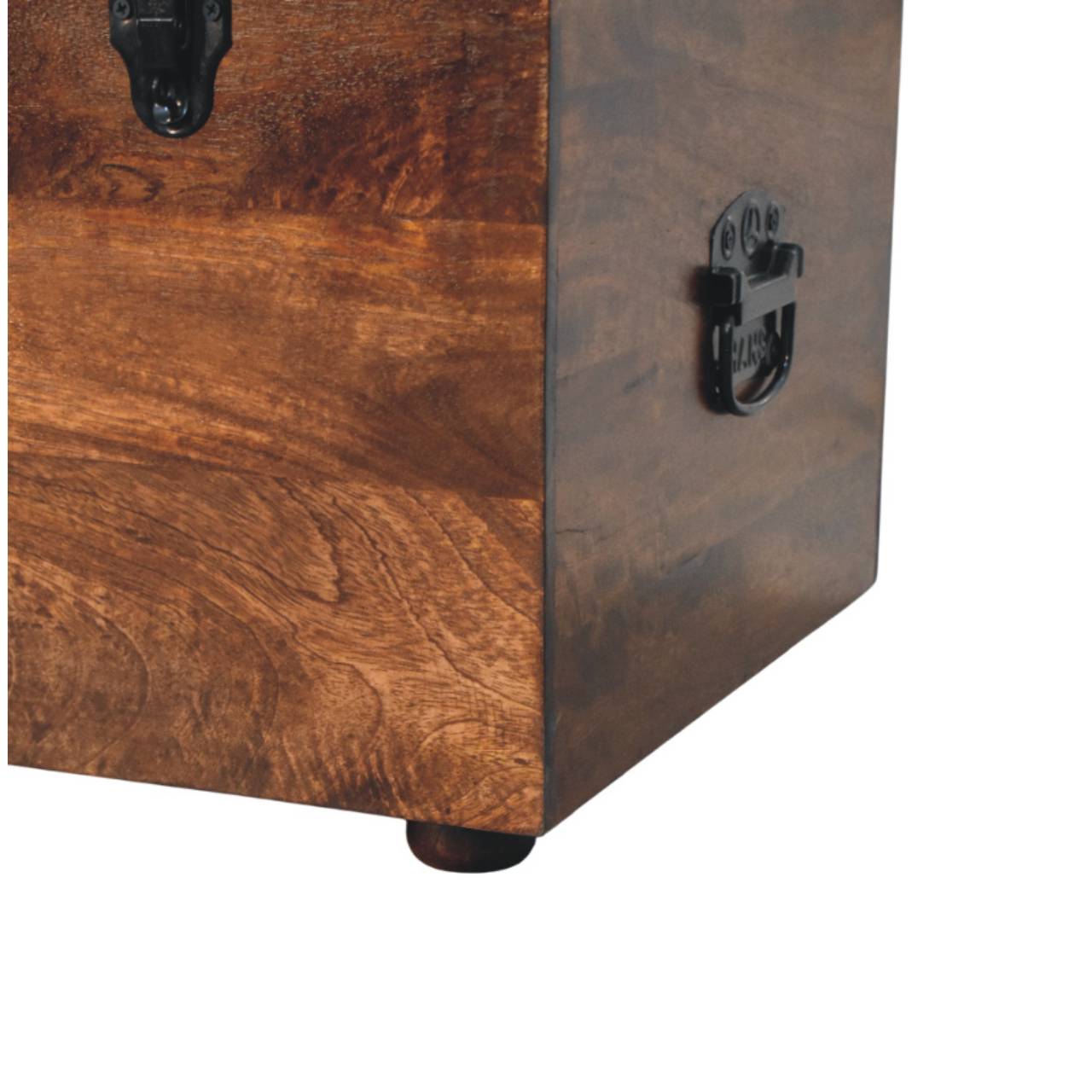 Black Buffalo hide leather Storage Trunk - Living with Luxury