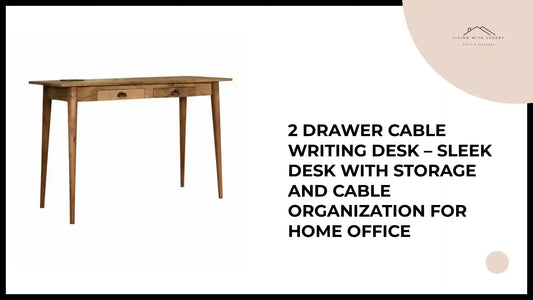 2 Drawer Cable Writing Desk – Sleek Desk with Storage and Cable Organization for Home Office by@Outfy