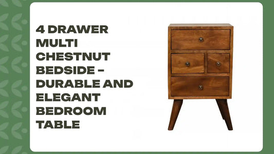 4 Drawer Multi Chestnut Bedside – Durable and Elegant Bedroom Table by@Outfy