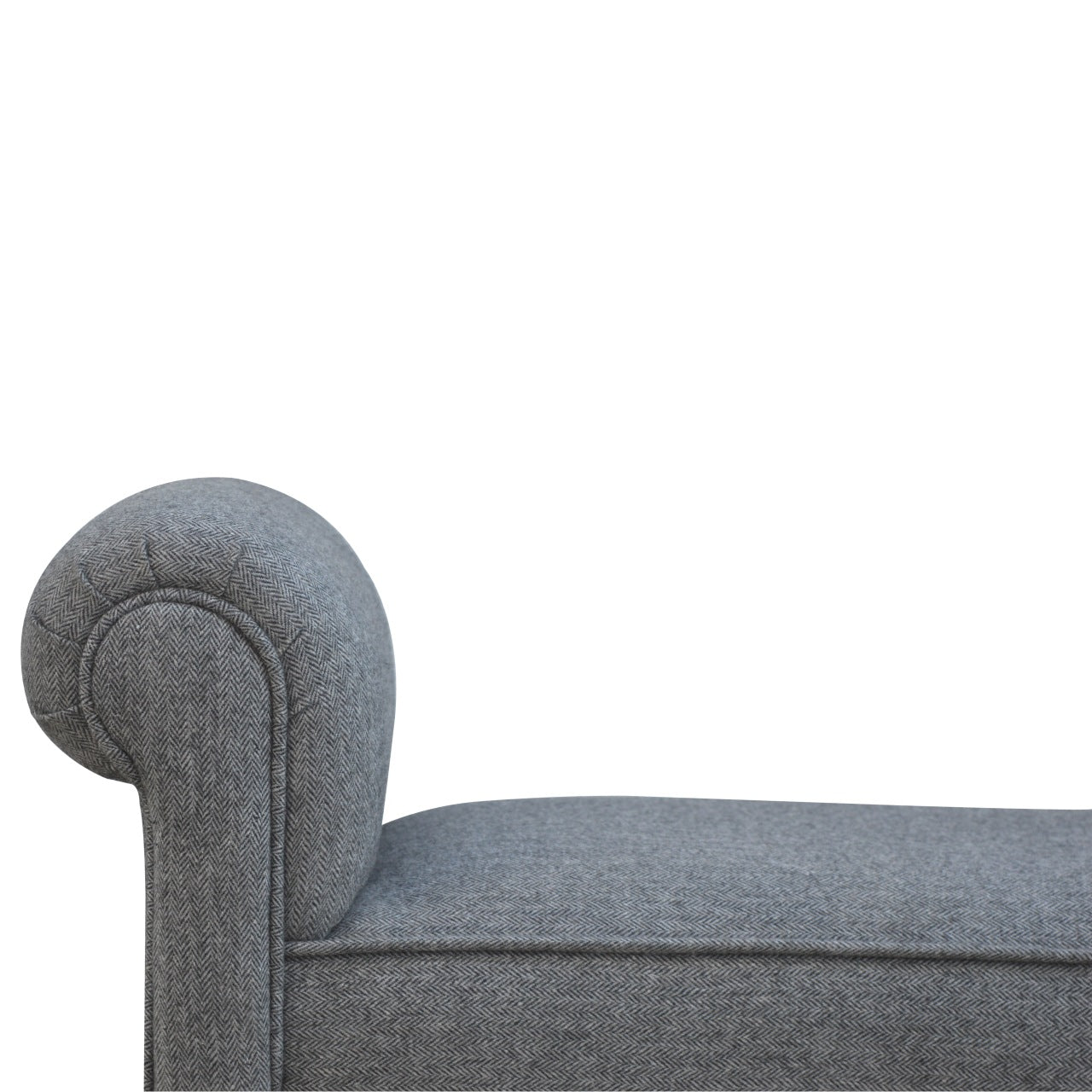 Black Tweed Bench with Turned Feet - Living with Luxury
