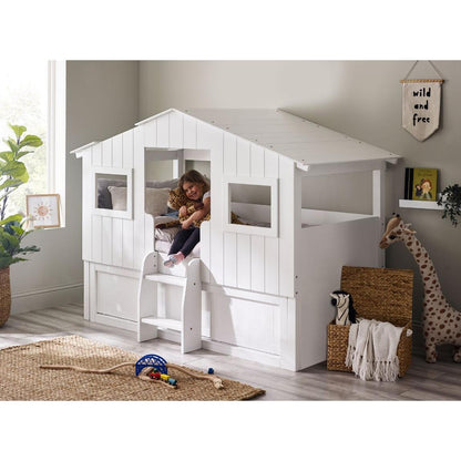 Acorn Treehouse Midsleeper & Storage Unit - White - Living with Luxury