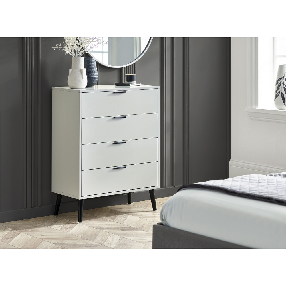 Alba 4 Drawer Wide Chest - Silk Grey