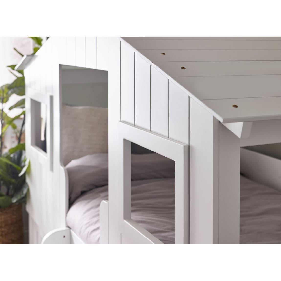 Acorn Treehouse Midsleeper & Storage Unit - White - Living with Luxury