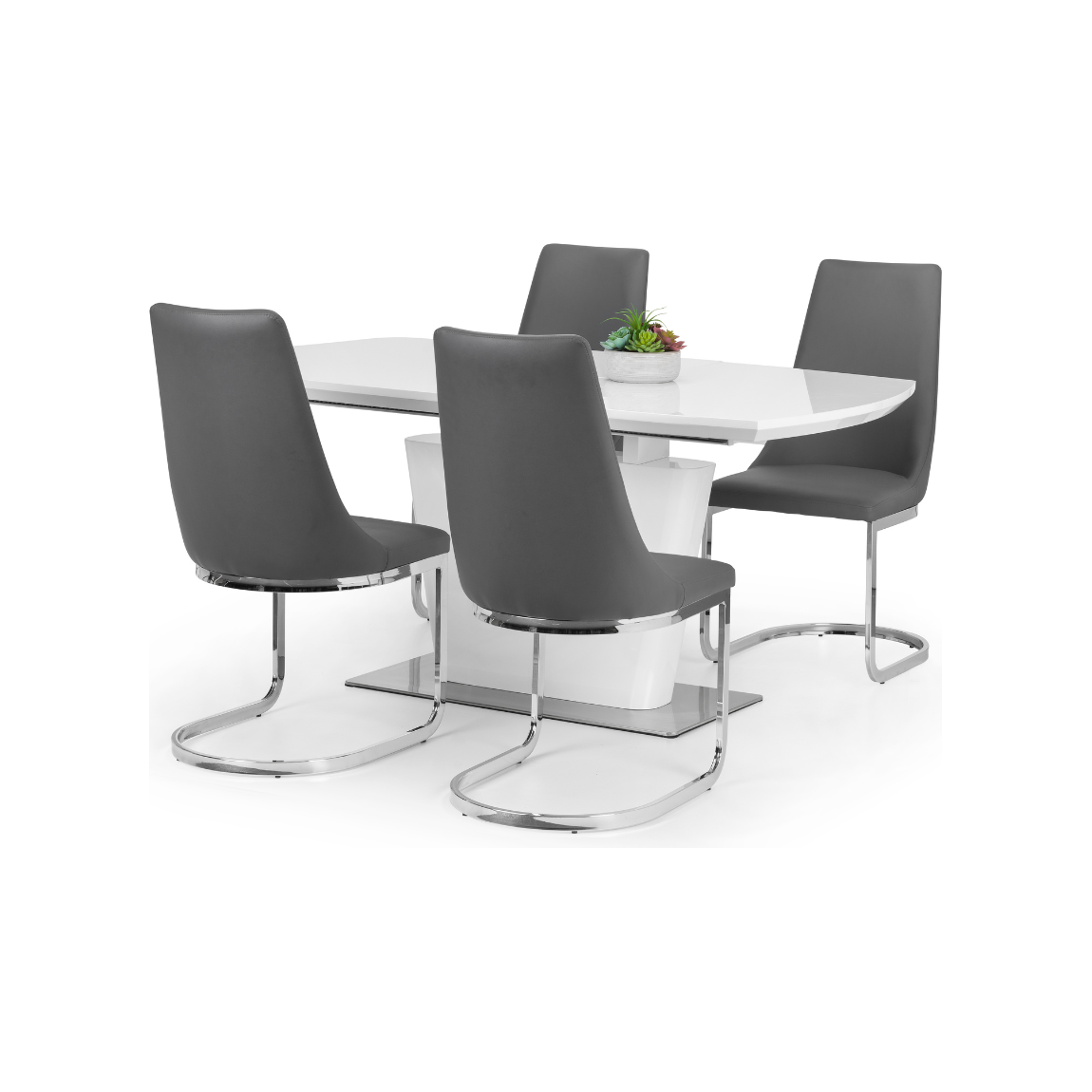 Como High Gloss Extending Table - White - Living with Luxury