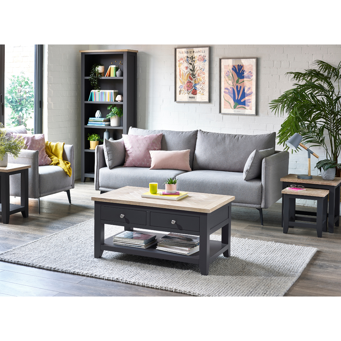 Bordeaux Nest Of Tables Dark Grey - Living with Luxury