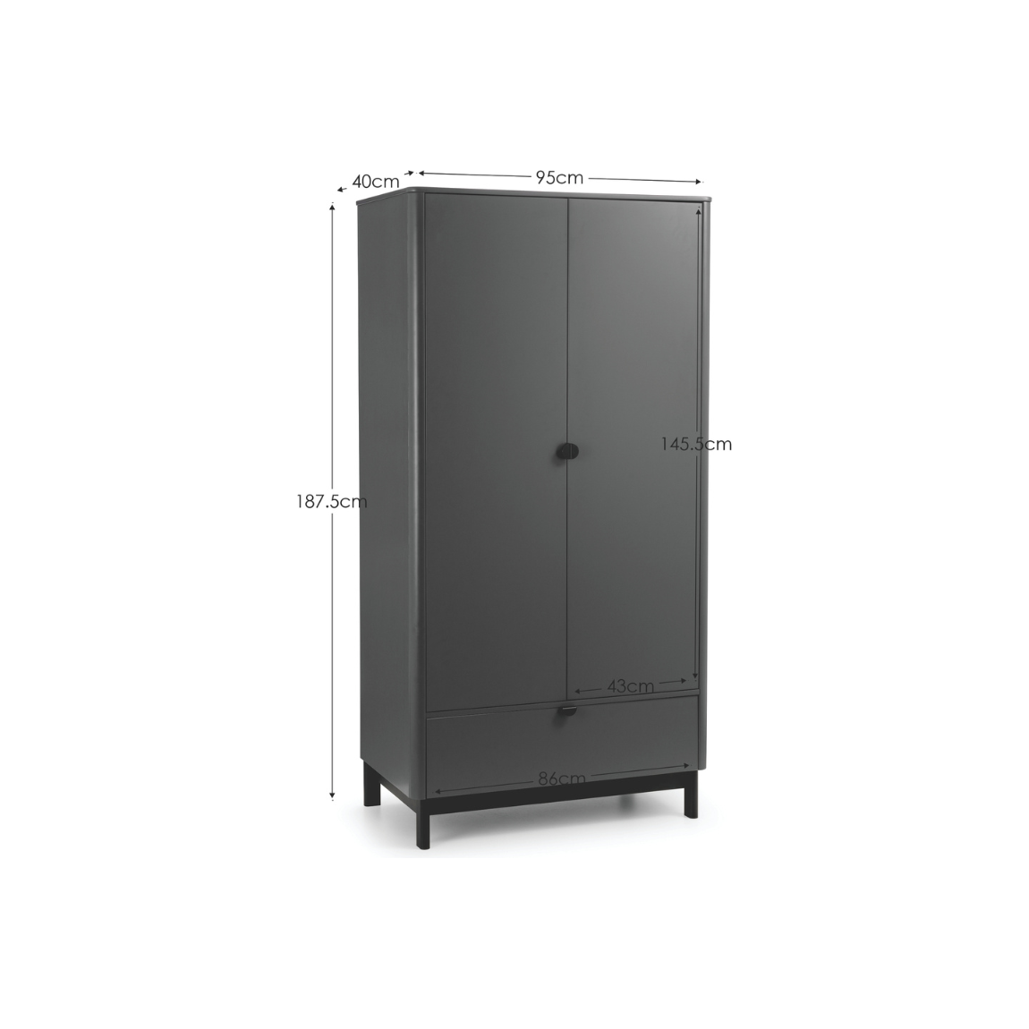 Chloe 2 Door 1 Drawer Wardrobe - Living with Luxury