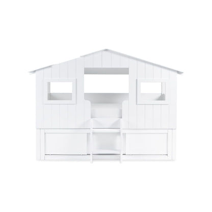 Acorn Treehouse Midsleeper & Storage Unit - White - Living with Luxury