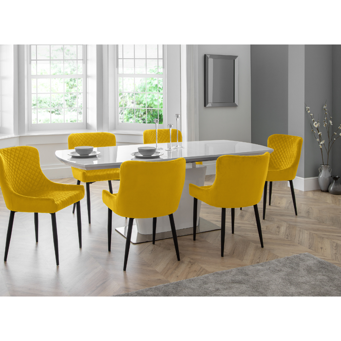 Como High Gloss Extending Table - White - Living with Luxury