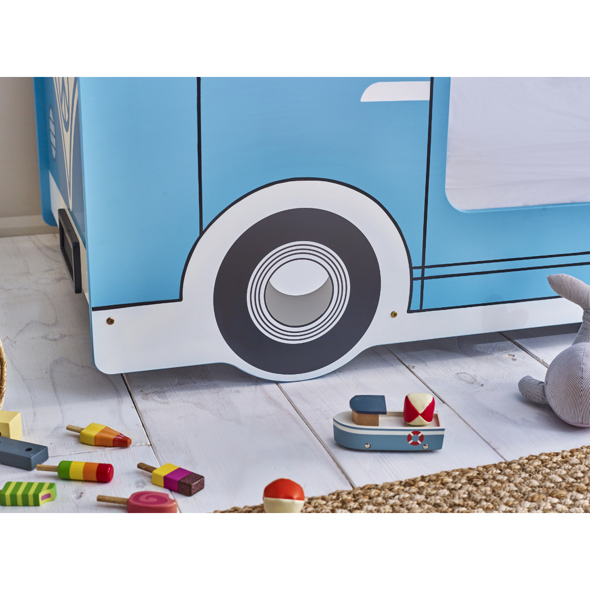Campervan Bed - Light Blue - Living with Luxury