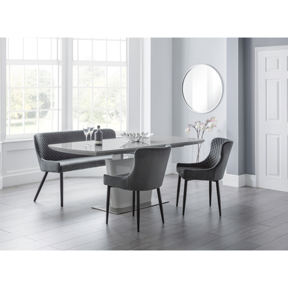 Como High Gloss Extending Table - Grey - Living with Luxury