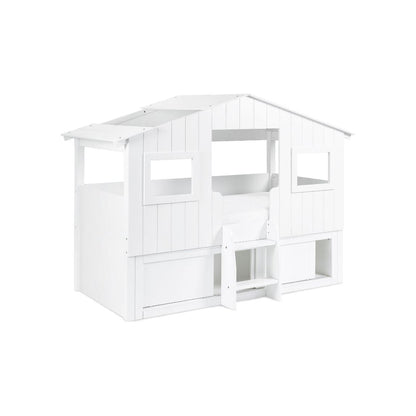 Acorn Treehouse Midsleeper & Storage Unit - White - Living with Luxury