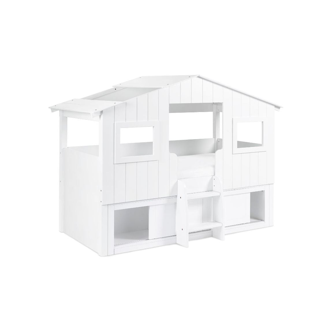 Acorn Treehouse Midsleeper & Storage Unit - White - Living with Luxury
