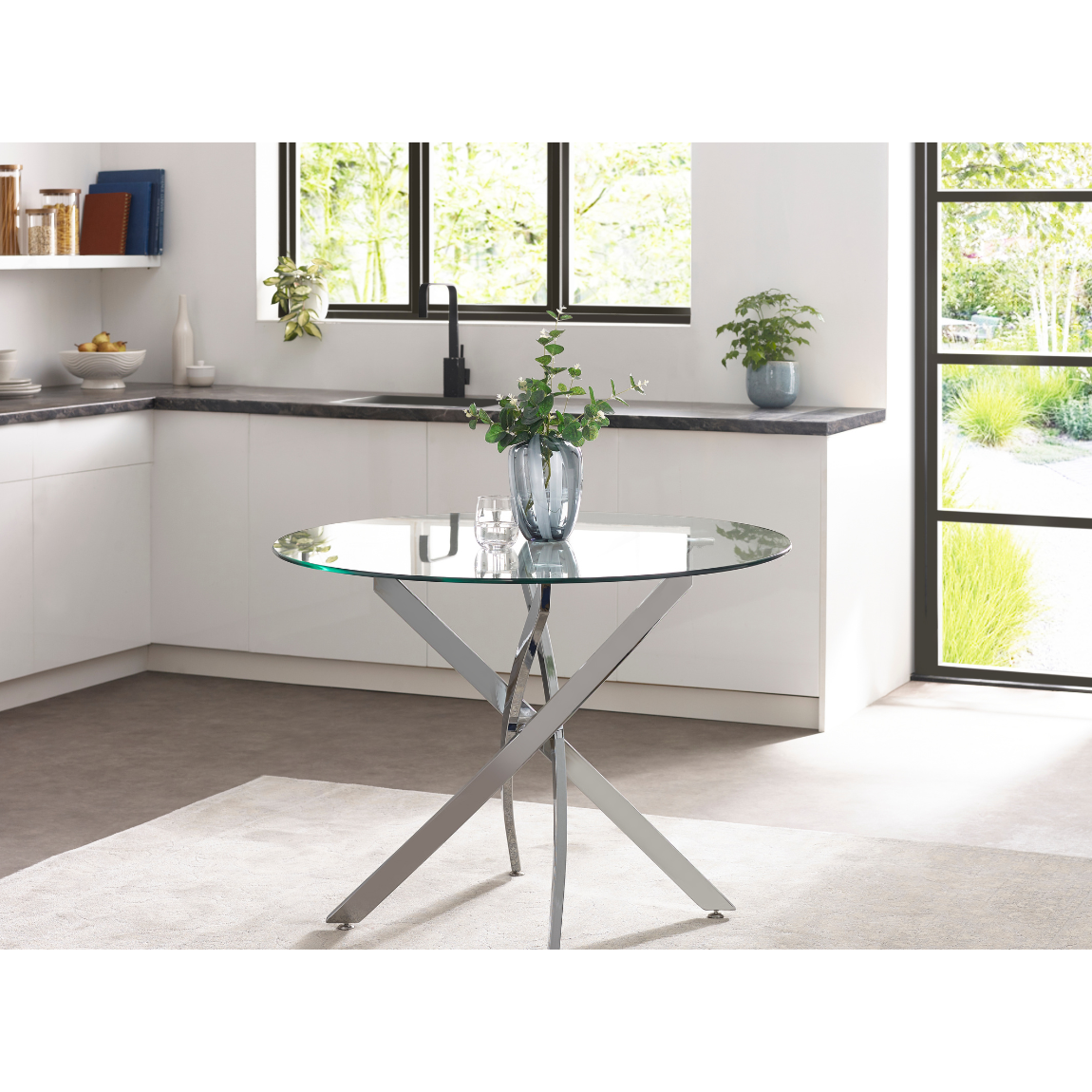 Anderson Round Glass Dining Table - Living with Luxury