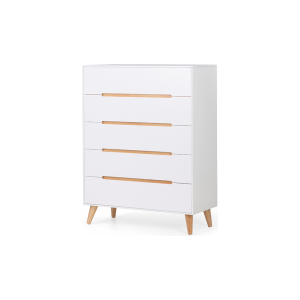 Alicia 5 Drawer Chest - White