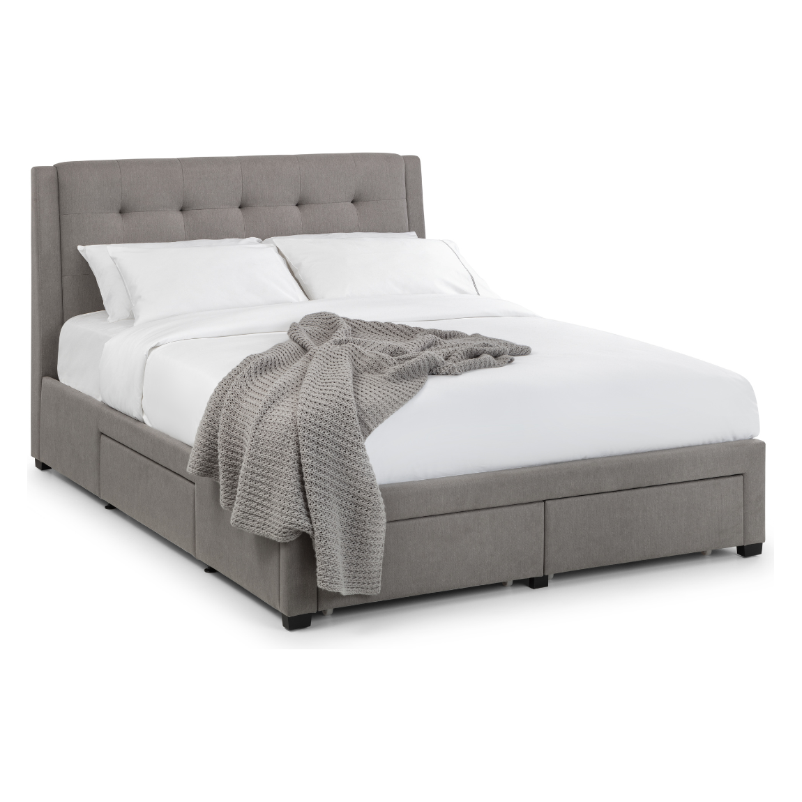 Fullerton 4 Drawer Double Bed  Grey - Living with Luxury