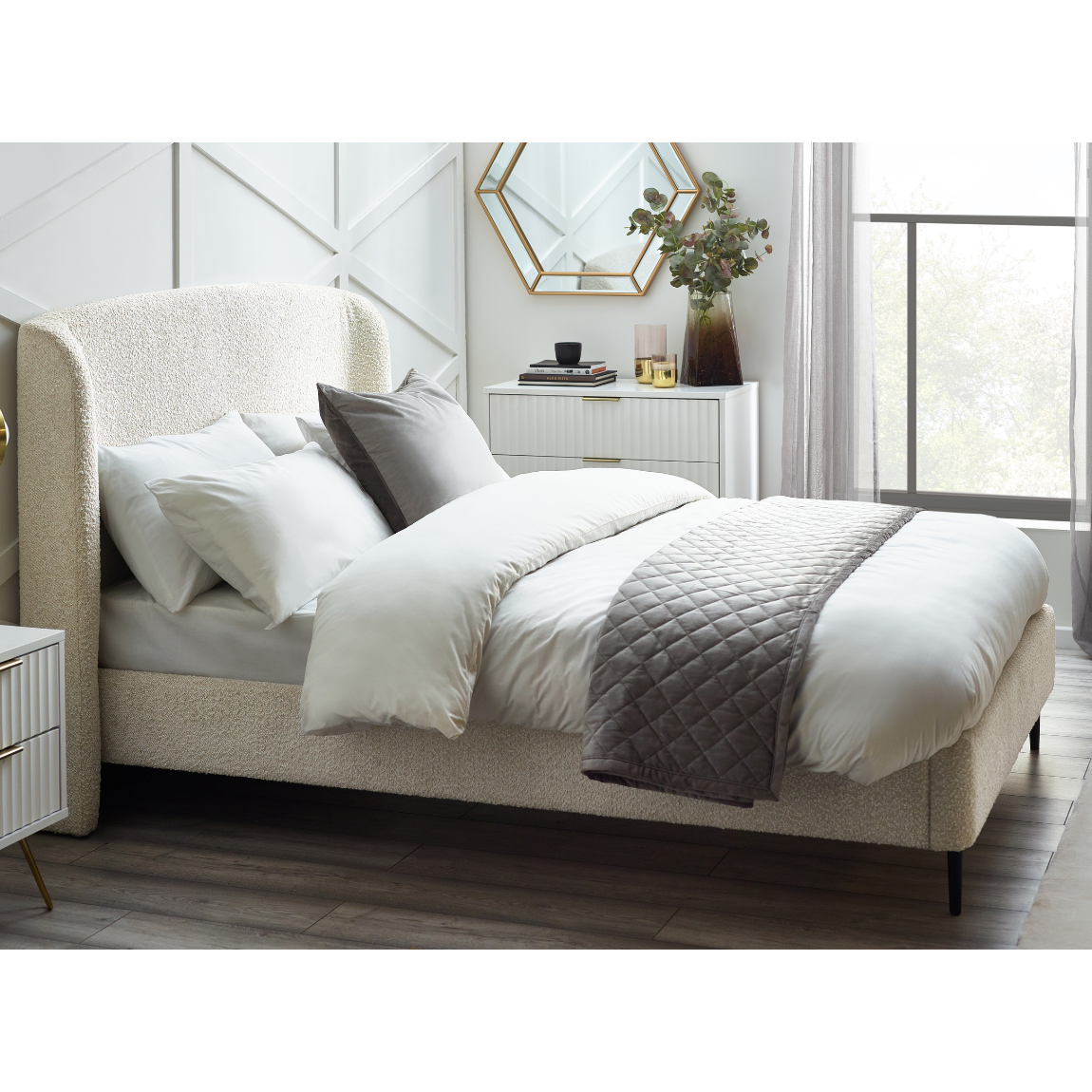 Eden Double Bed - Ivory - Living with Luxury