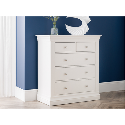 Clermont 3+2 Drawer Chest - Surf White - Living with Luxury