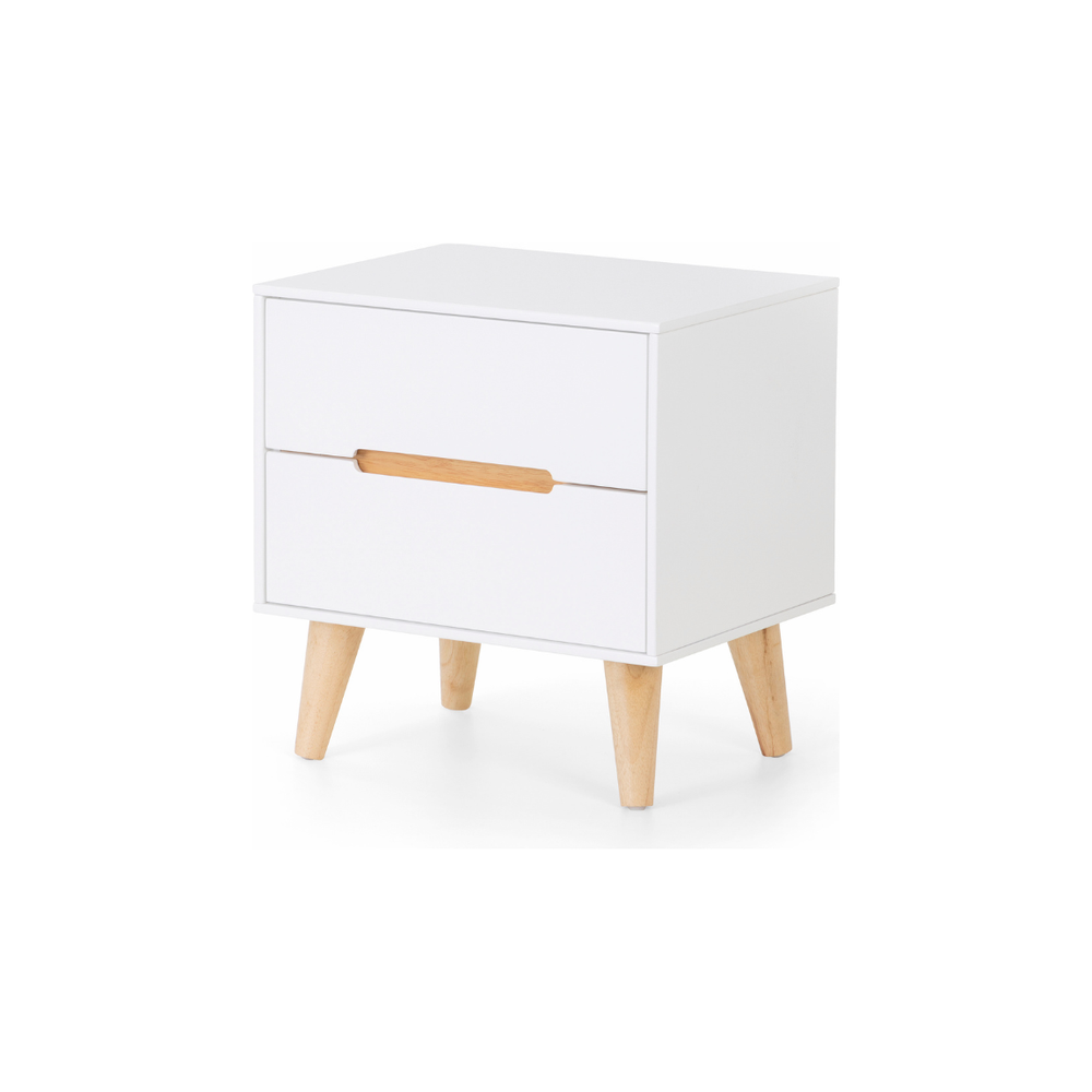Alicia 2 Drawer Bedside - White