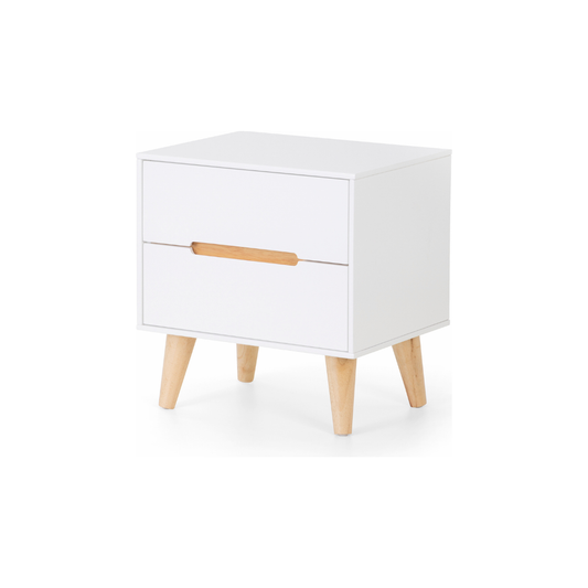 Alicia 2 Drawer Bedside - White - Living with Luxury