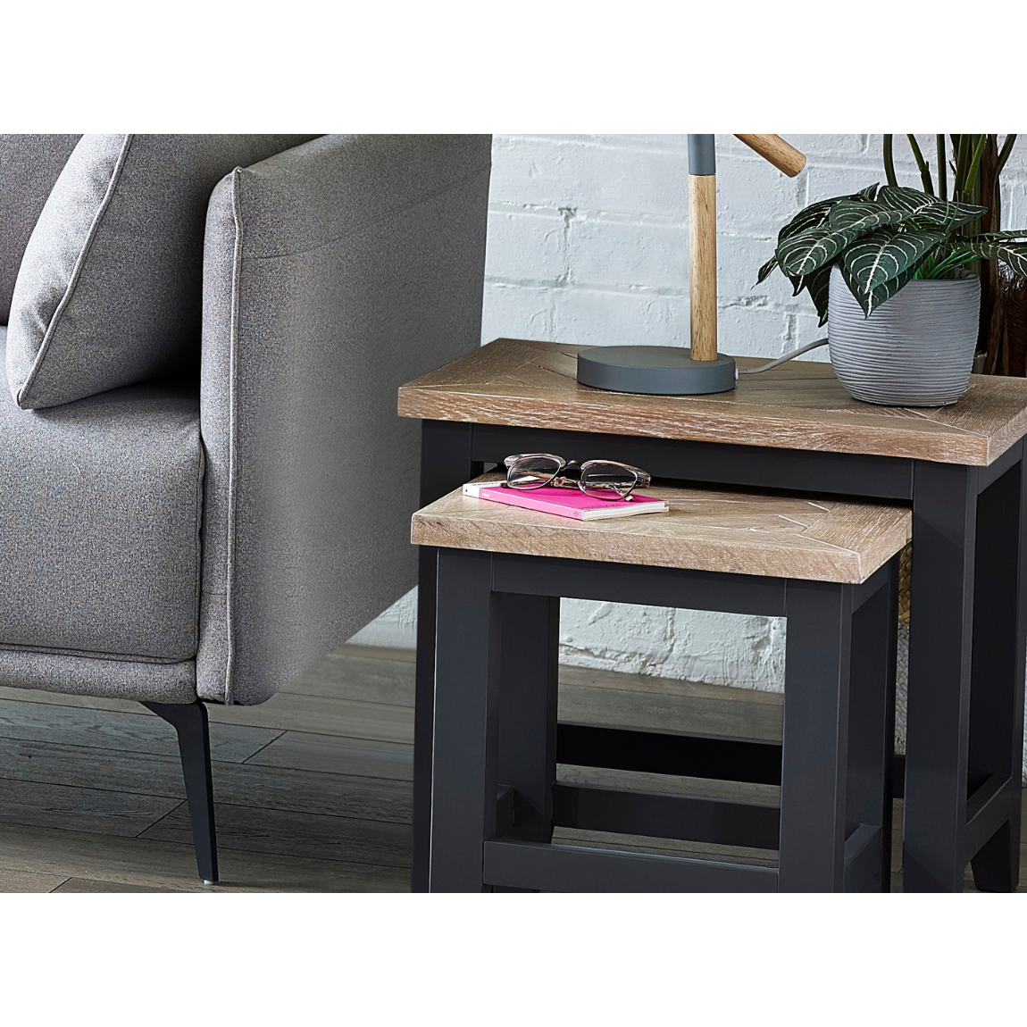 Bordeaux Nest Of Tables Dark Grey - Living with Luxury