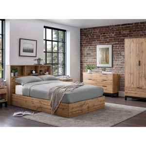 Bali Ottoman Storage Single Bed - Light Oak