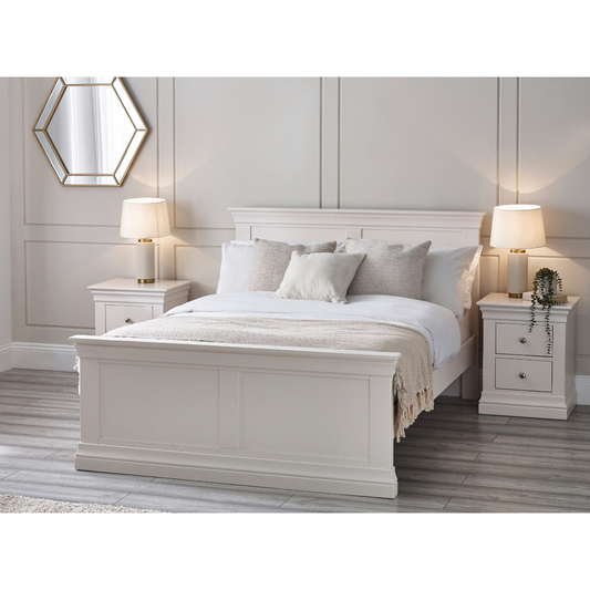 Clermont Double Bed - Surf White - Living with Luxury