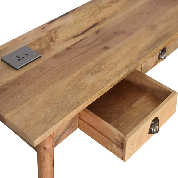 2 Drawer Cable Writing Desk – Sleek Desk with Storage and Cable Organization for Home Office