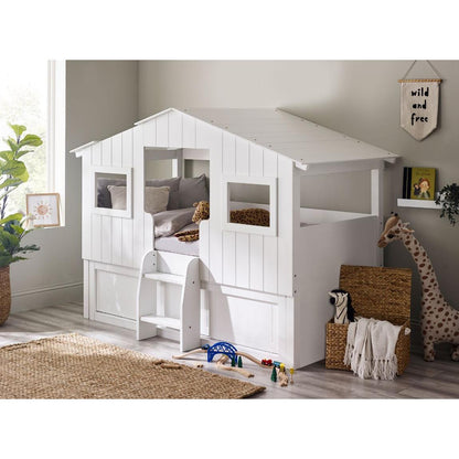 Acorn Treehouse Midsleeper & Storage Unit - White - Living with Luxury