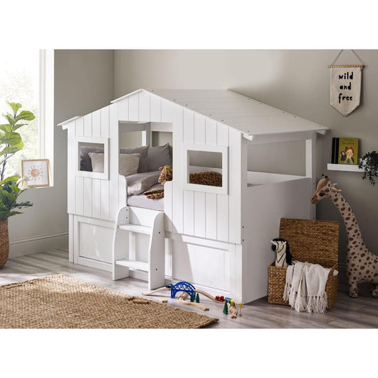Acorn Treehouse Midsleeper & Storage Unit - White - Living with Luxury