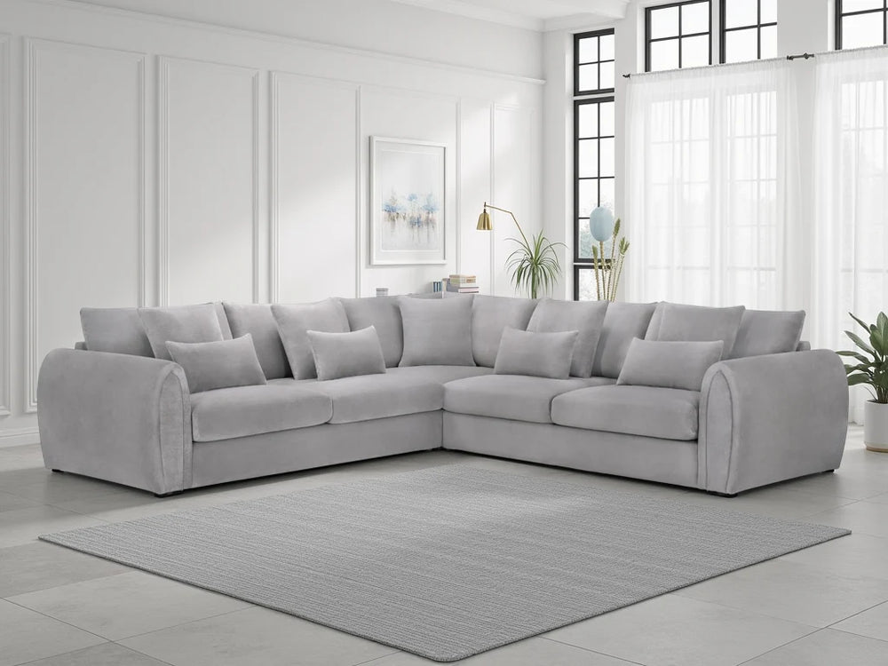 Mirabel Large Corner Sofa – Mocha & Grey Living Room Seating