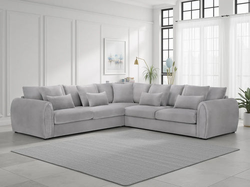 Mirabel Large Corner Sofa – Mocha & Grey Living Room Seating