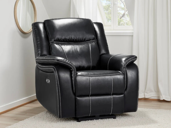 Galaxy Tech Black Electric Recliner Armchair – Leather Living Room Chair