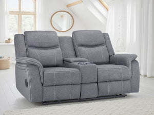 Galaxy Tech Grey 2 Seater Electric Recliner Sofa – Fabric Living Room Sofa
