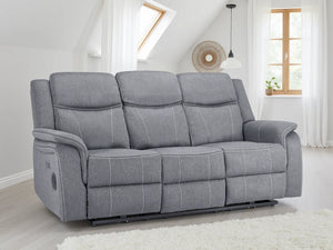 Galaxy Tech Grey 3 Seater Electric Recliner Sofa – Fabric Living Room Sofa