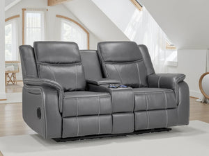 Galaxy Tech Grey 2 Seater Electric Recliner Sofa – Leather Living Room Sofa