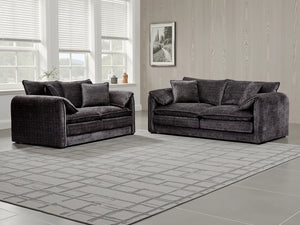 Solaya 3+2 Sofa Set – Black, Green, Beige & Grey Living Room Seating