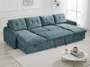 Moscow U Shape Corner Sofabed – Dark Teal, Sage Green, Beige & Grey Sofa