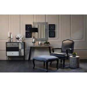 Rococo Grey Velvet Chair And Footstool