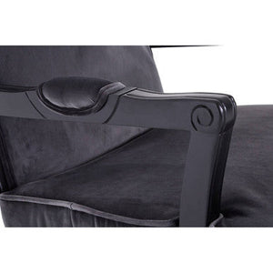 Rococo Grey Velvet Chair And Footstool