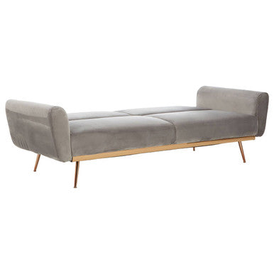 Hatton Grey Velvet Sofa Bed – in room setting