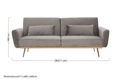 Hatton Grey Velvet Sofa Bed