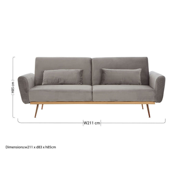 Hatton Grey Velvet Sofa Bed
