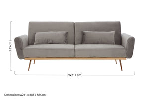 Hatton Grey Velvet Sofa Bed – detail 2