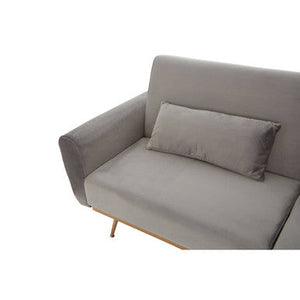 Hatton Grey Velvet Sofa Bed – angle view
