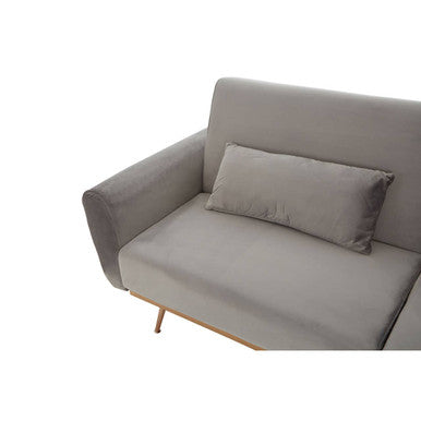 Hatton Grey Velvet Sofa Bed – angle view