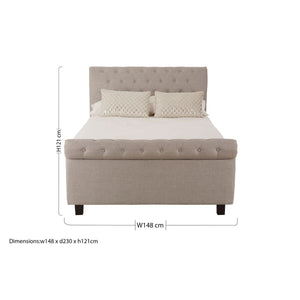 Orlando Light Grey Ottoman Double Bed